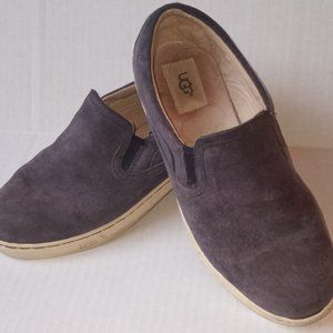 Ugg Slip on Loafers Gray Suede Size 8.5.  Worn in Fair Condition.